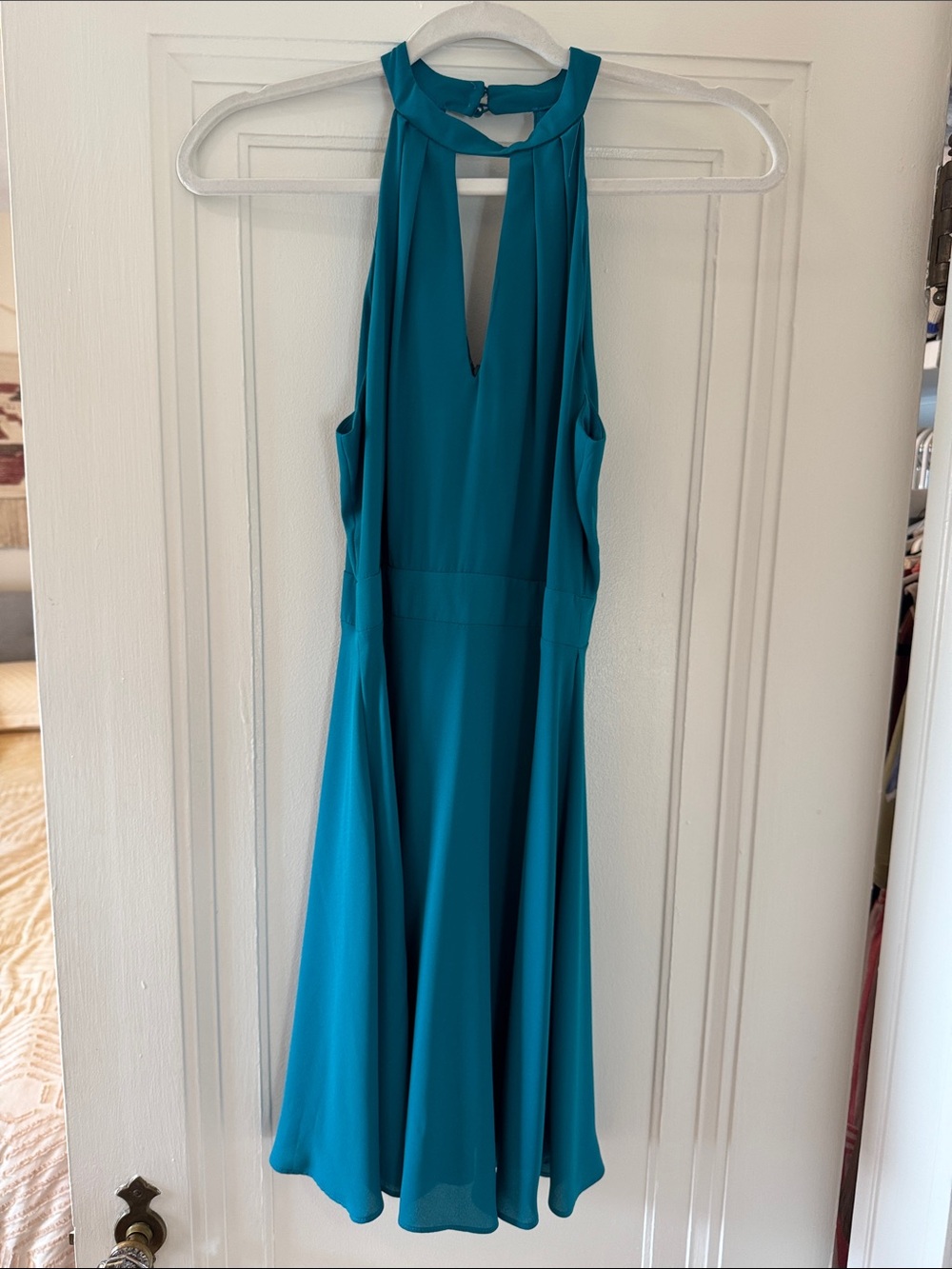 Express Teal Halter Mini Dress